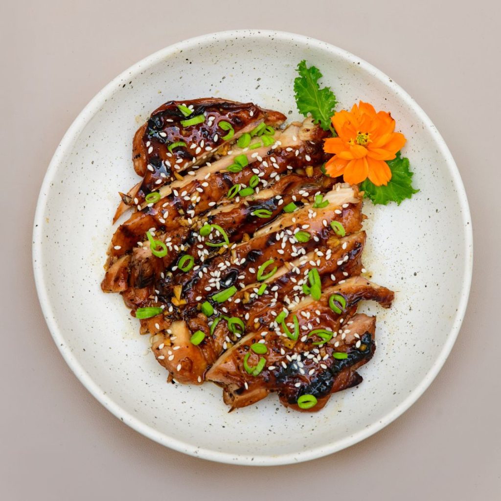 Honey Chicken Teriyaki served at THIS IS BALI restaurant in Ubud, a sweet and savory Asian fusion favorite from one of the best restaurants in Ubud