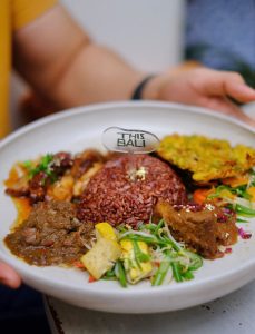 this is bali nasi campur served