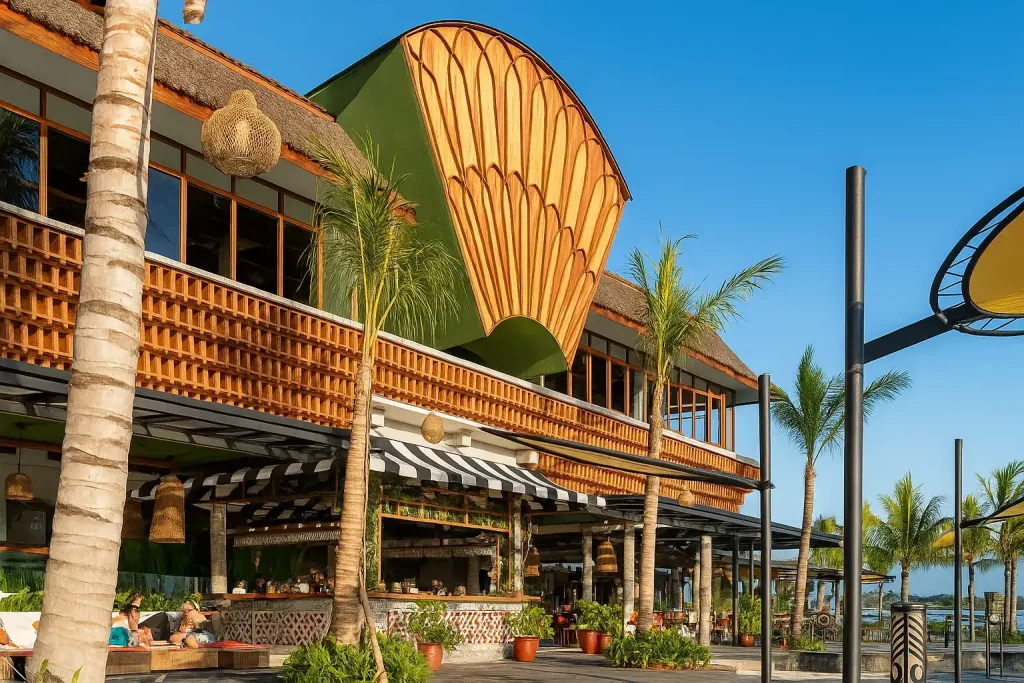 Cretya Cafe Ubud restaurant with scenic rice terraces, infinity pools, and tropical dining experience in Bali.